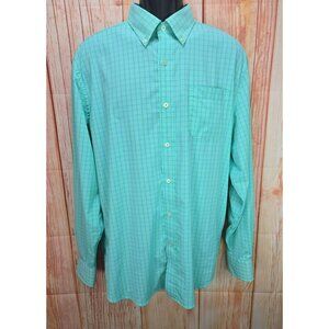 Southern Tide Mens Intercoastal Button-Down Shirt Large Green Check Nylon Blend